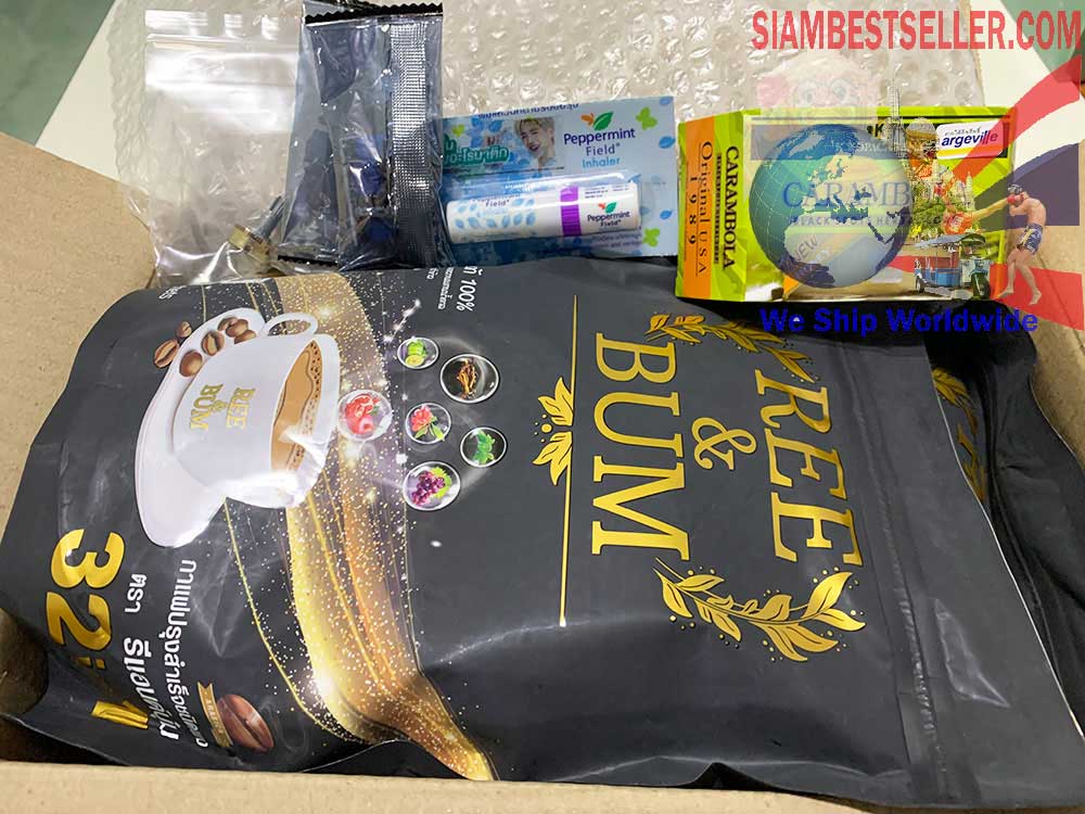 Shipped Package:  15 Sachets Ree & Bum Coffee Snack Healthy Delicious Coffee 32in1 100% Authentic Arabica Coffee   www.siambestseller.com Image 12