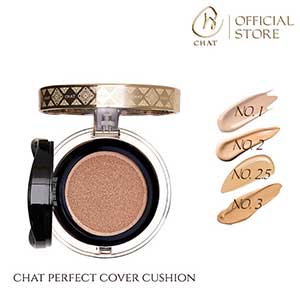 Chat Perfect Cover Cushion and Refill SPF50 PA+++ France Innovation Nourish Moisture Skin (15g+15g)