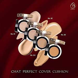 Chat Perfect Cover Cushion and Refill SPF50 PA+++ France Innovation Nourish Moisture Skin (15g+15g)