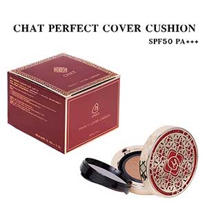 Chat Perfect Cover Cushion and Refill SPF50 PA+++ France Innovation Nourish Moisture Skin (15g+15g)